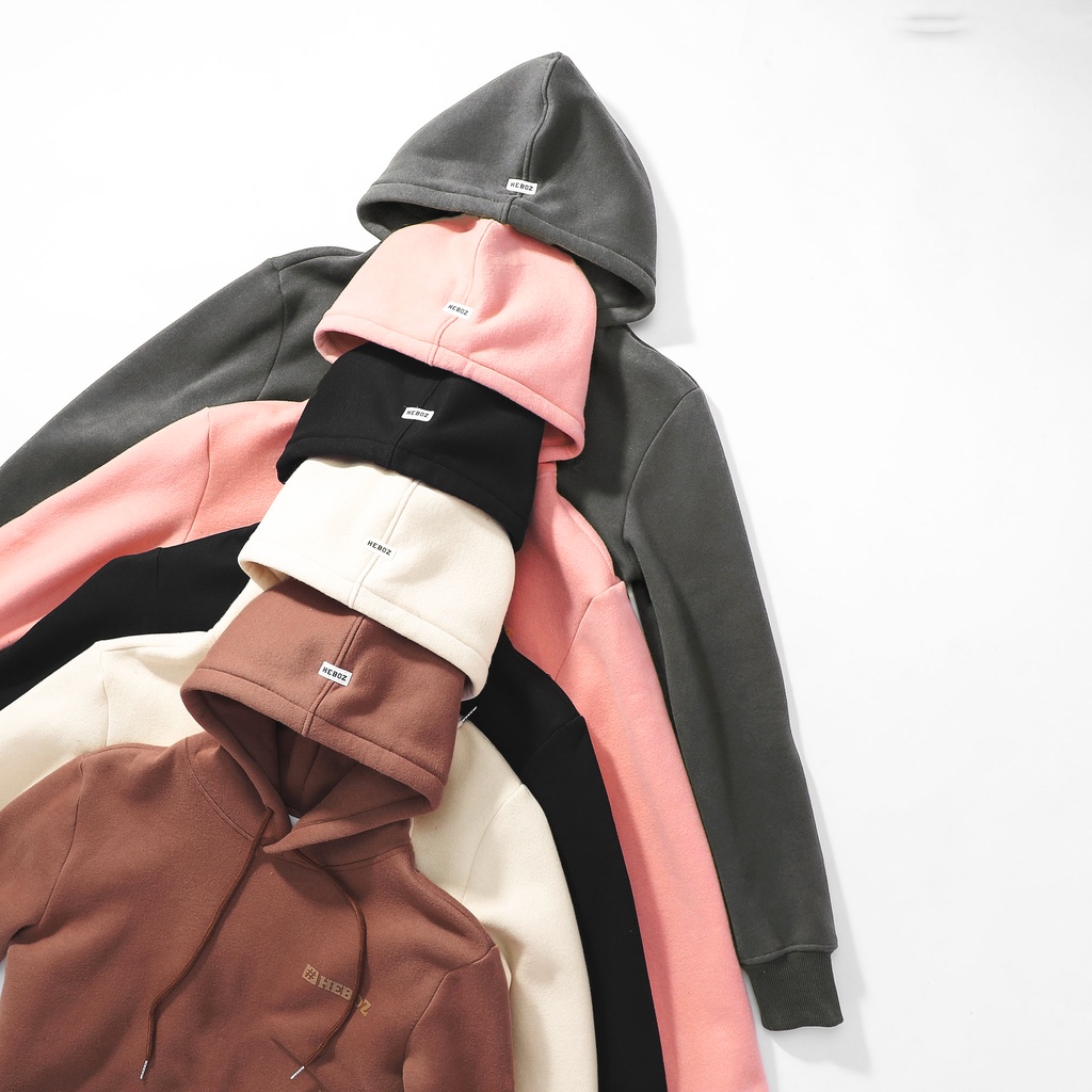 [Mã BMBAU50 giảm 7% đơn 99K] Áo hoodie nam nỉ bông cao cấp HEBOZ unisex chất mềm mịn có túi 5 màu trơn basic - 00000895