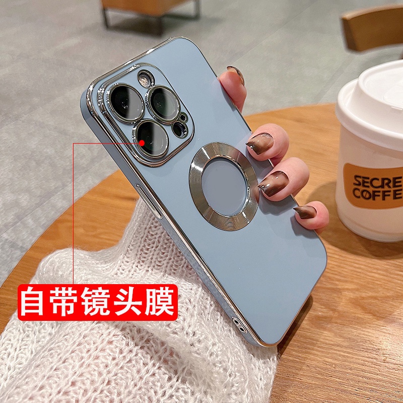 Ốp Điện Thoại Mạ Điện Kèm Miếng Dán Bảo Vệ Camera Cho iPhone 13 12 11 Pro MAX XS MAX XR 7+8 Plus