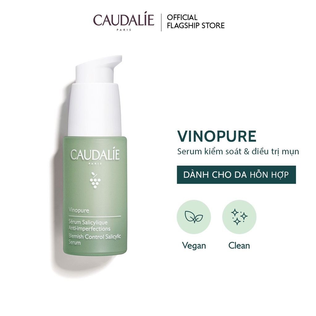 [Mã COSCAUDAT3 -8% đơn 250K] Serum kiểm soát và cải thiện mụn Caudalie Vinopure Blemish Control Salicylic Serum 30ml