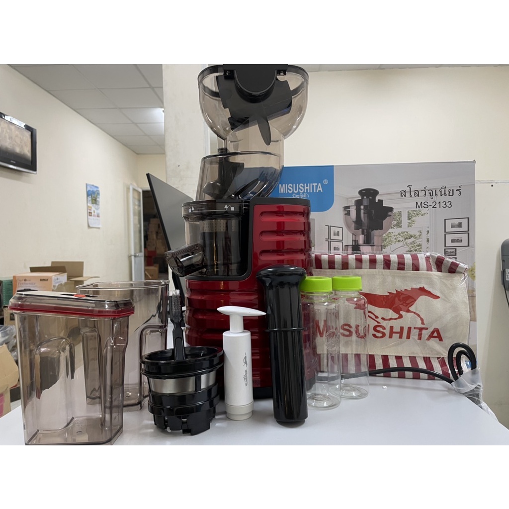 Máy ép chậm nguyên quả Misushita MS-2133 Thái Lan công suất 250W  Hàng chính hãng bảo hành 12 tháng ép kiệt bã