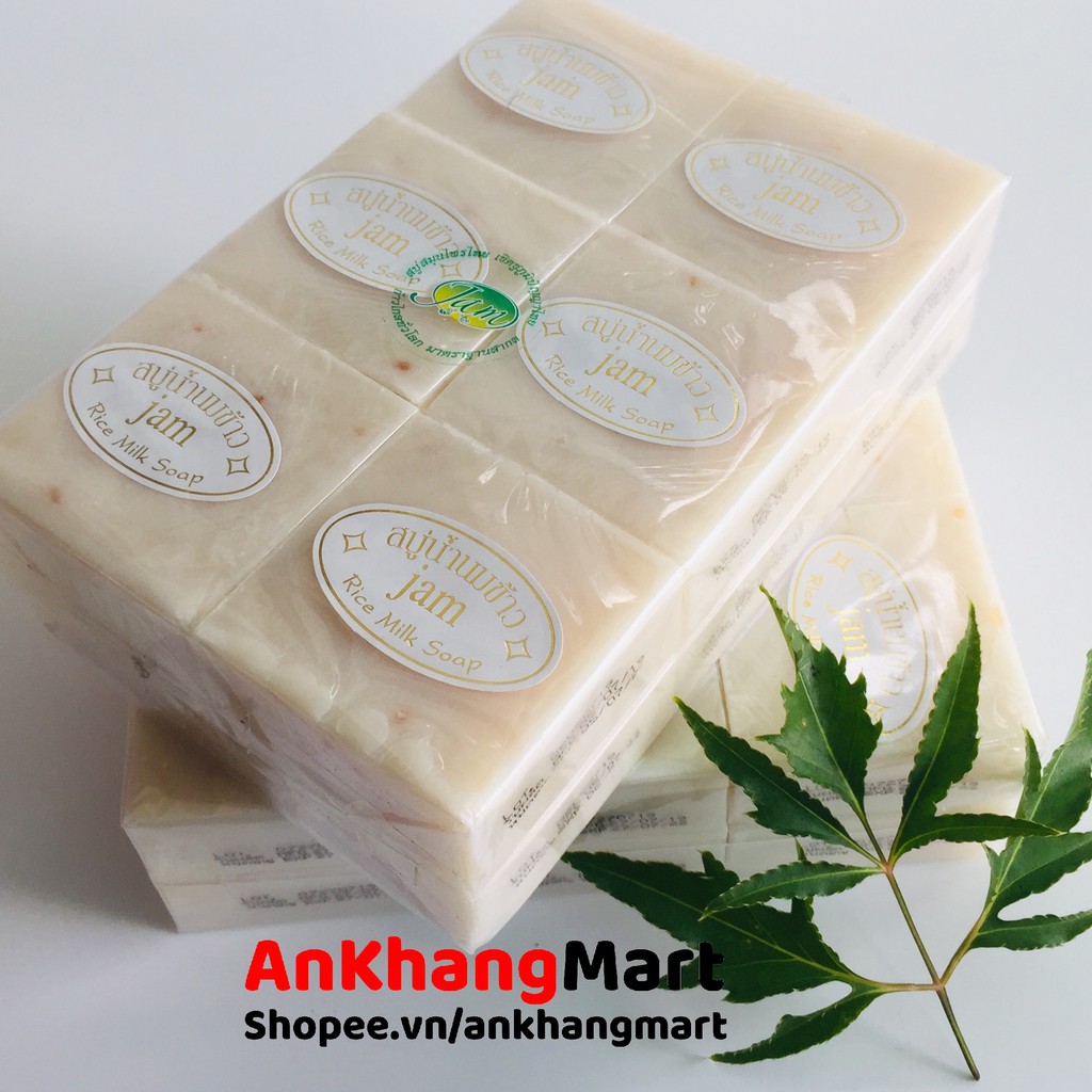 12 bánh xà bông gạo Rice milk soap Thái Lan