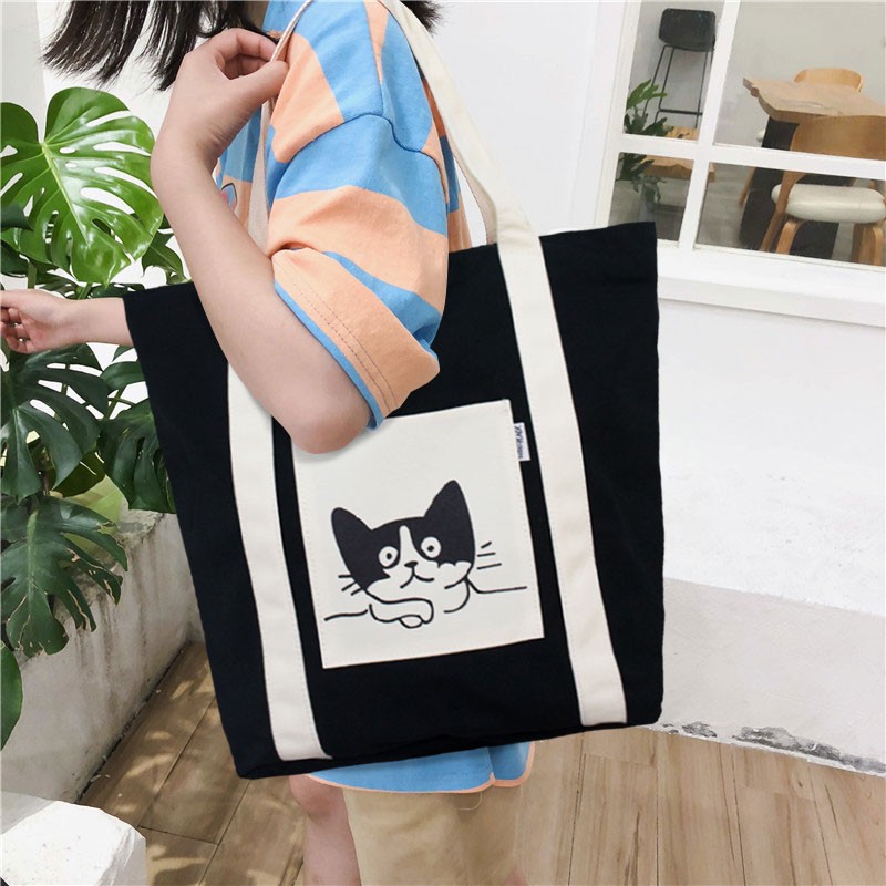 Túi Tote Size To Phối Bạn Mèo