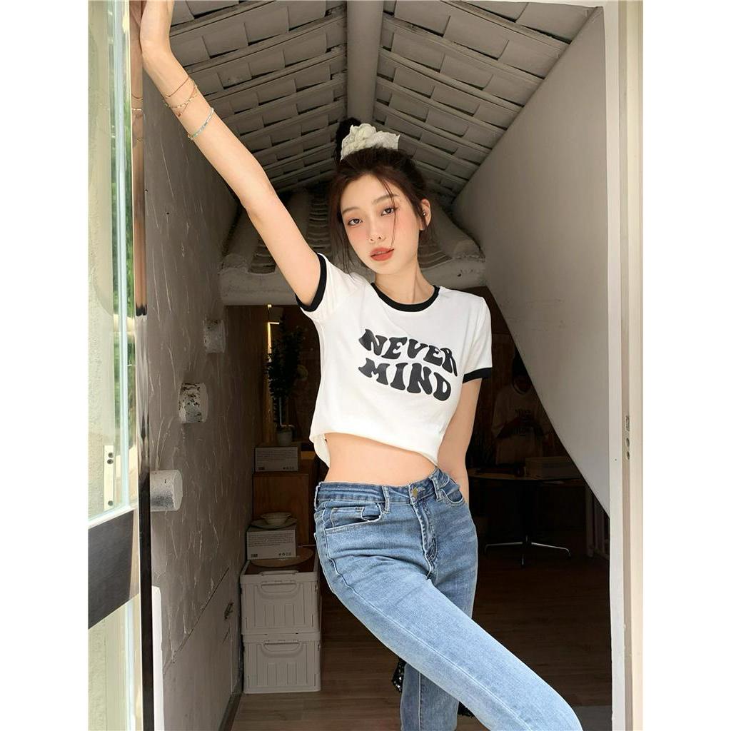 Áo Thun Cộc Tay Cổ Tròn In Chữ Mùa Hè 61659