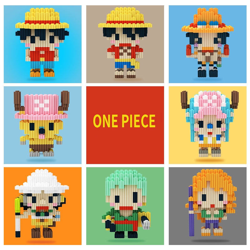 12 Mẫu Mô Hình Lắp Ráp Lego One Piece 3D Anime Nhân Vật Luffy Zoro Ace Sanji Nami Chopper Robin Brook Mini - Đảo Hải Tặc