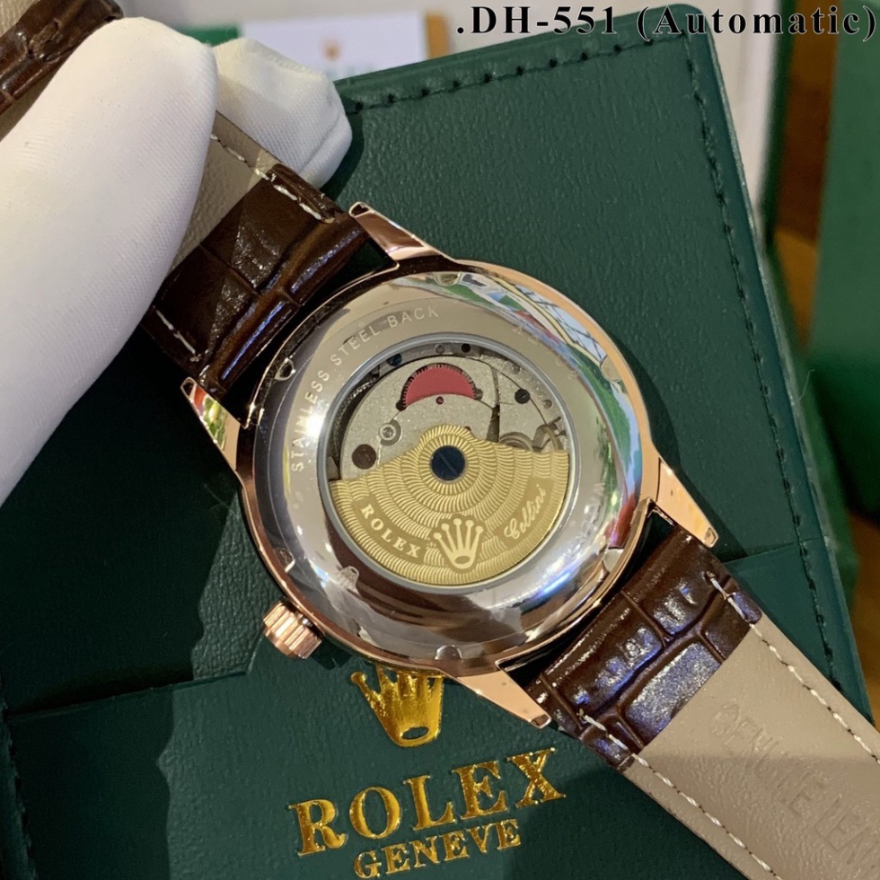 Đồng hồ Cơ nam Rolex máy cơ automatic dây da sang trọng chống nước bảo hành 12m DH551. | BigBuy360 - bigbuy360.vn