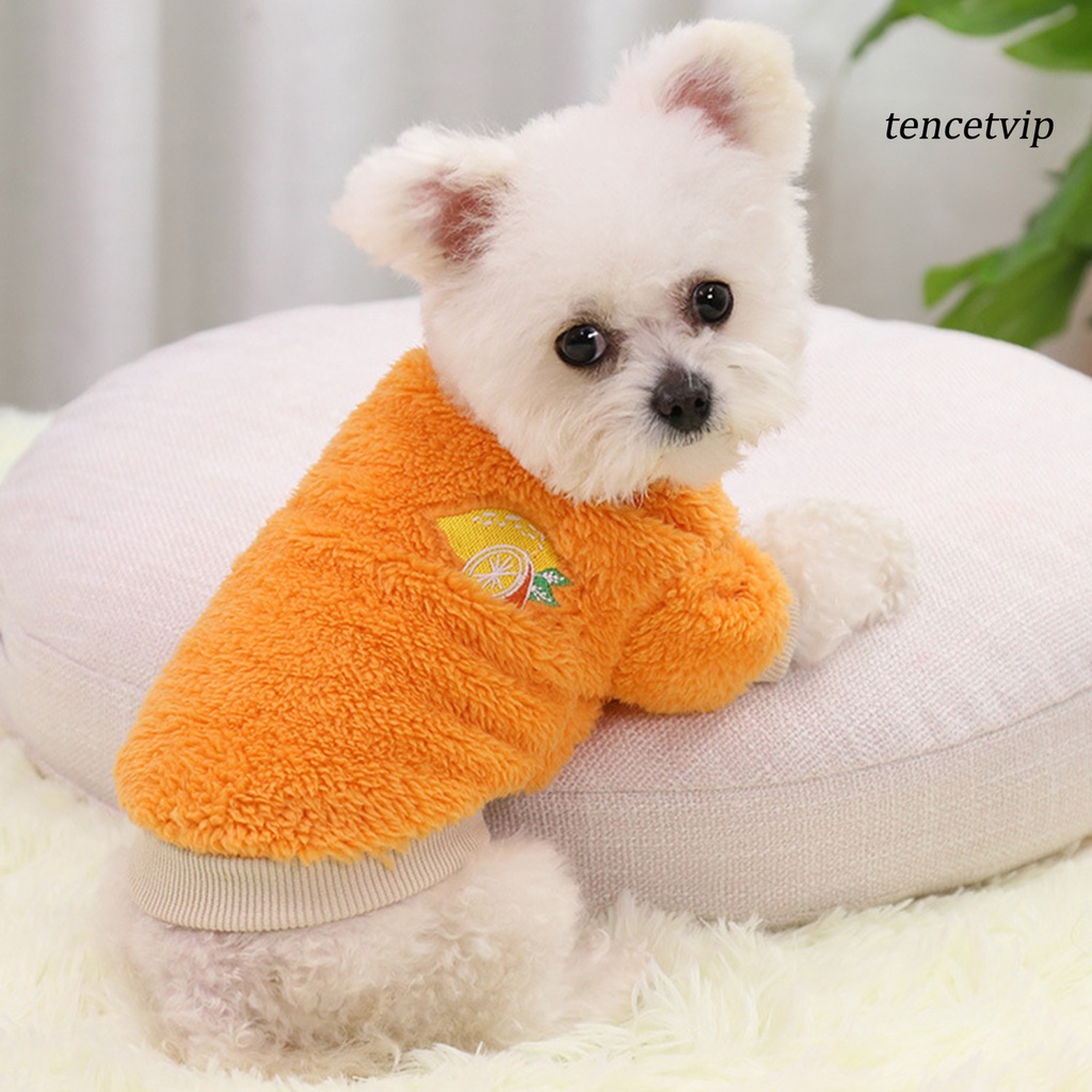 Áo sweatshirt giữ ấm thêu họa tiết trái cây hoạt hình đáng yêu dành cho thú cưng