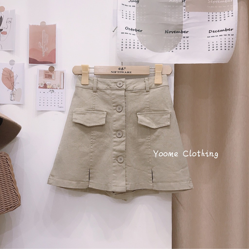 [Mã FAXANH55 giảm 10K đơn 50K] Quần giả váy kaki khuy xẻ đùi [ ẢNH THẬT SHOP CHỤP] | BigBuy360 - bigbuy360.vn