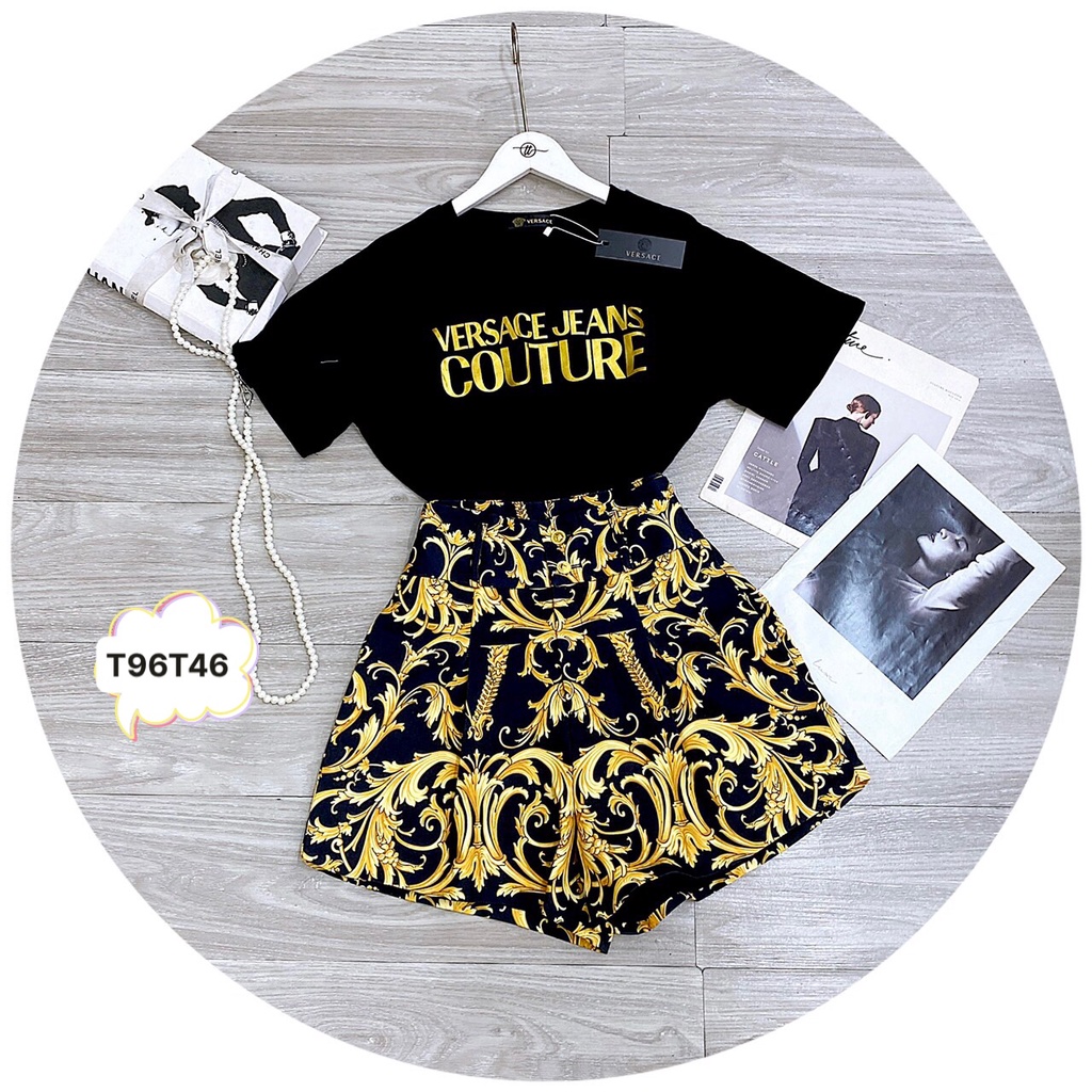 Set bộ Versace áo in nhiệt bóng hàng QC