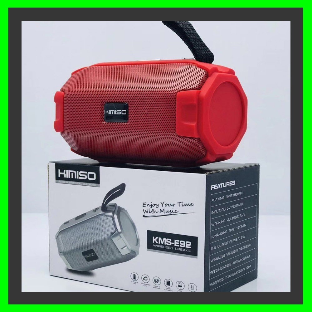 Loa Bluetooth Mini Kimiso KMS E92+ Hỗ Trợ Nghe USB, Thẻ Nhớ, Đài Radio, FM Cắm Dây AUX, Độ Bền Cao . Bảo Hành 12 Tháng
