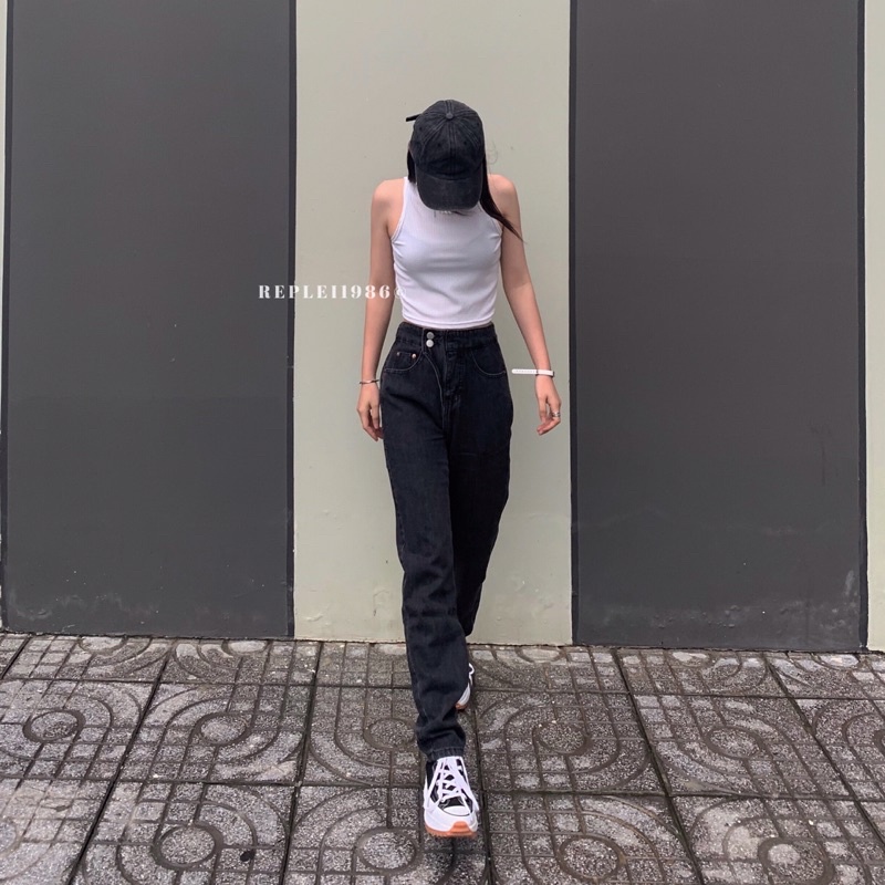 [ẢNH THẬT ĐỘC QUYỀN REPLEI1986] Quần jeans baggy 123 đen