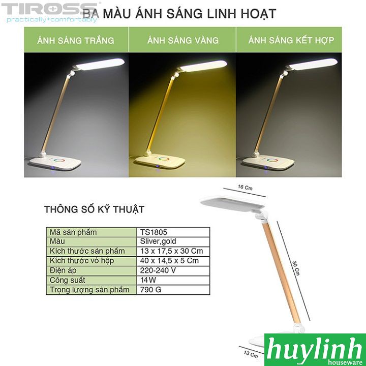 Đèn bàn LED chống cận Tiross TS1805 - 14W