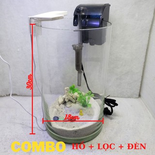 Bể cá mini để bàn COMBO kèm phụ kiện ( ống 18x30 )