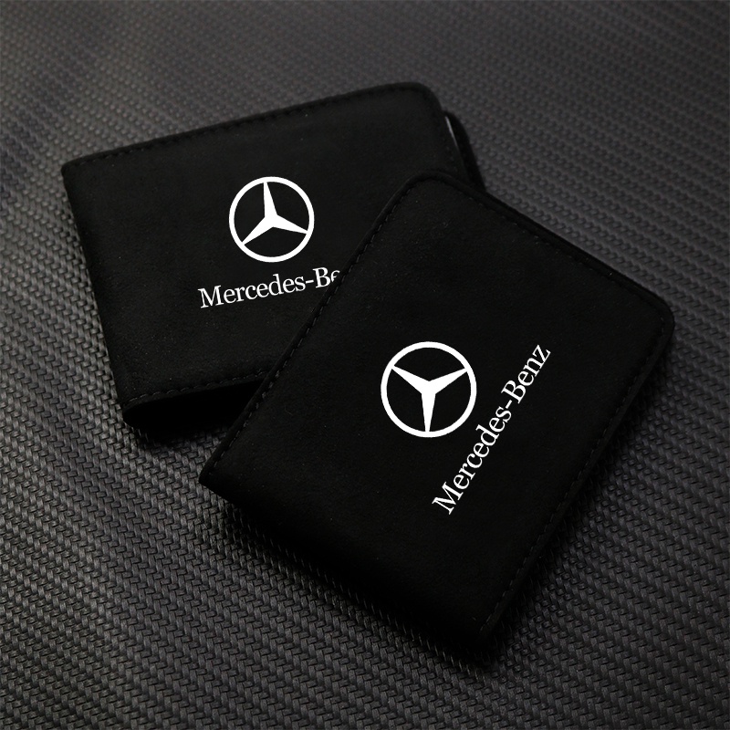 Ví Da Màu Đen Đựng Bằng Lái Xe Có Logo Xe Hơi Benz Class W212 W211 W210 W203 W204 W205 CLA GLK CLS A C E