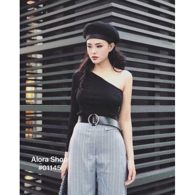 Áo Thun Croptop Body Tay Dài Lệch Vai 1 Tay Sang Chảnh - 720