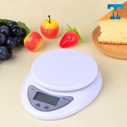 Cân Điện Tử Nhà Bếp 5kg, Cân Tiểu Ly làm bánh Chia Thực Phẩm Electronic Kitchen Scale B05 (Tặng 2 Pin)