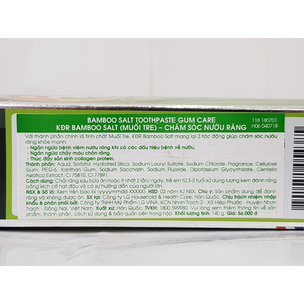Kem Đánh Răng Muối Tre Cao Cấp 140g Hàn Quốc