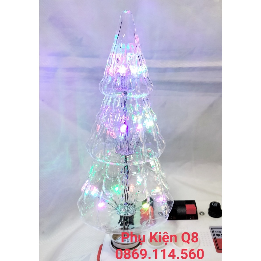 Bóng Đèn Led trang trí hình CÂY THÔNG ( thủy tinh chớp 7 màu)