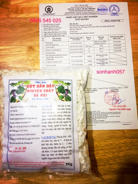 1Kg Bột sắn dây nguyên chất Hà Nội (ATTP)