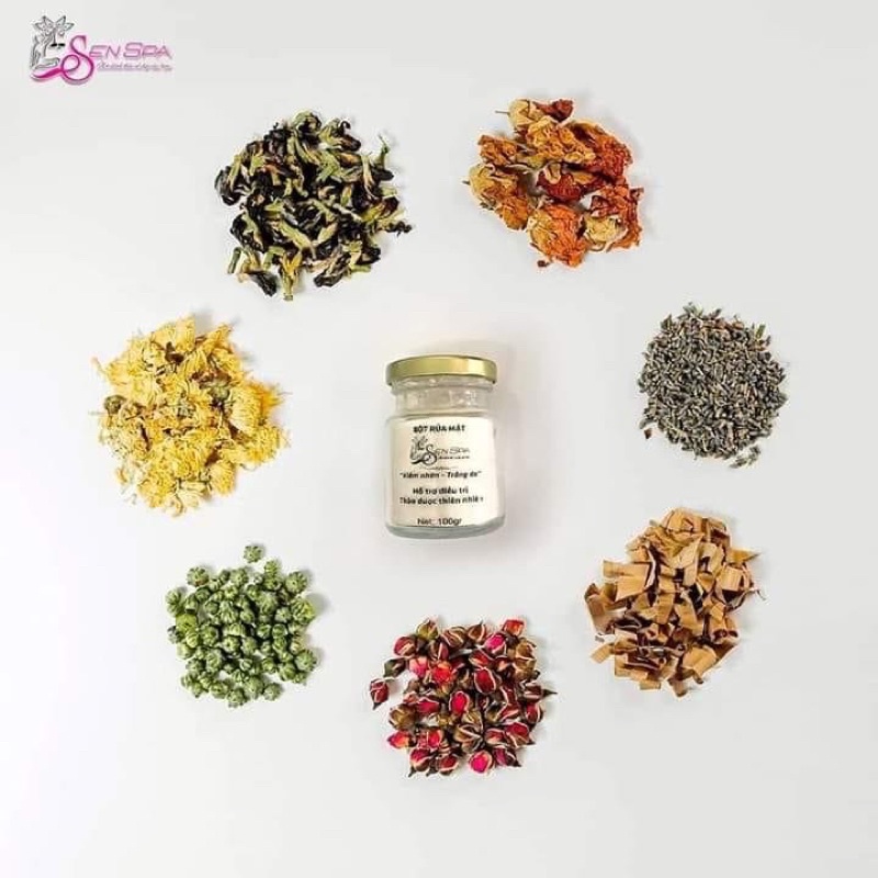 Bột Rửa Mặt Thảo Dược kiềm dầu ,trắng da Dr sen -Sen spa