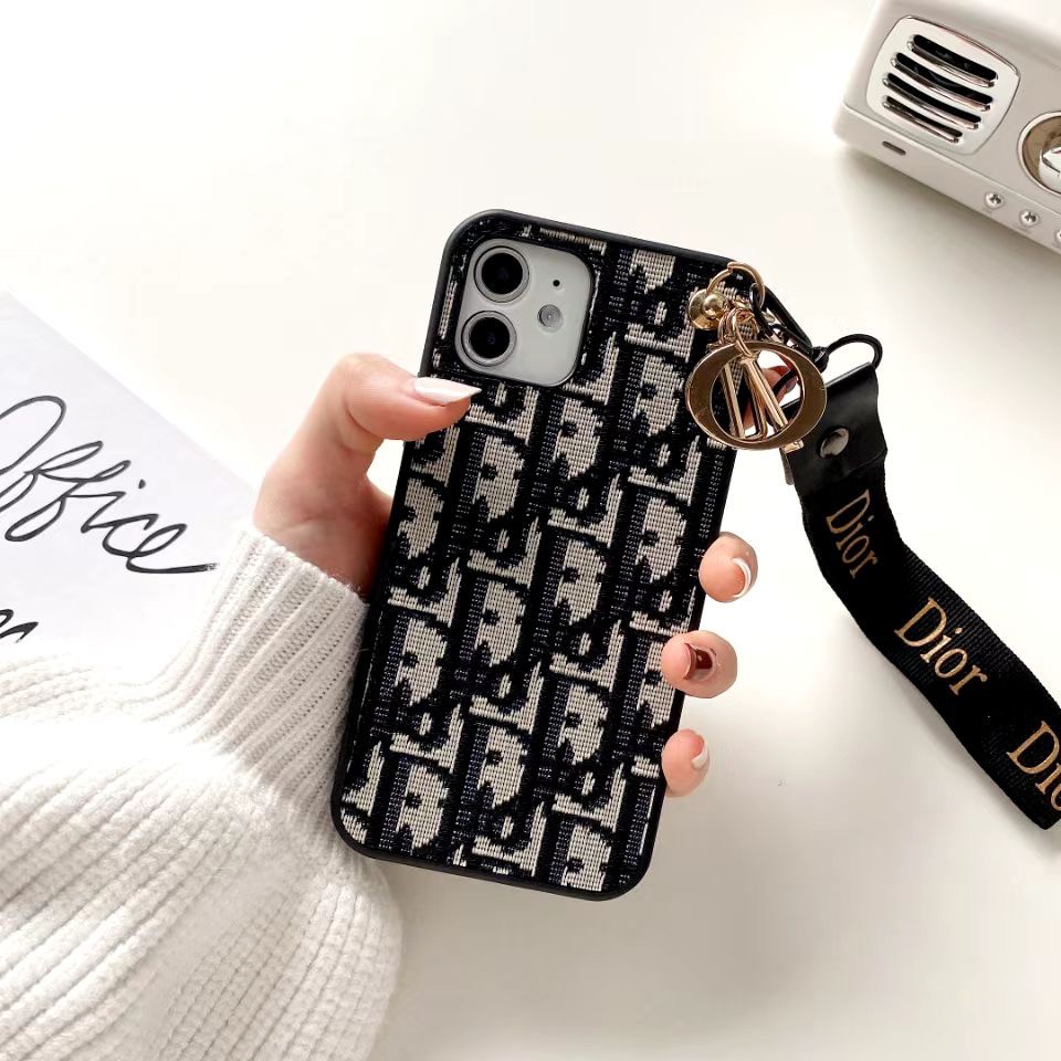 Ốp Điện Thoại Dior Phối Dây Đeo Thời Trang Cho Iphone 12 11 Pro Max Xs Xr 7 8 Plus