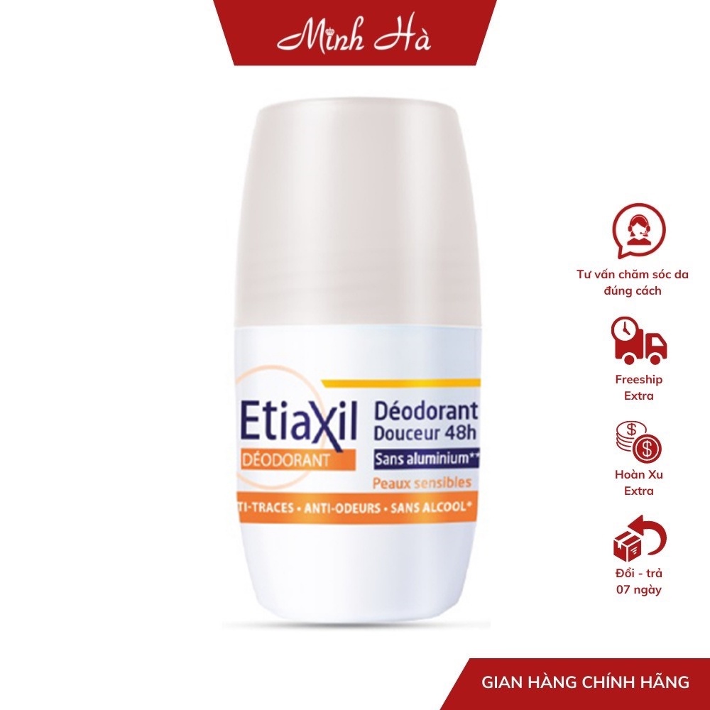 Lăn khử mùi Etiaxil Deodorant Douceur 48h Roll-On 50ml giúp ngăn mồ hôi chuyên biệt