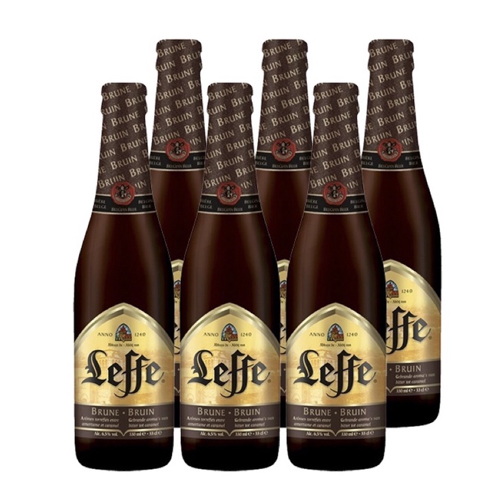 Bia Leffe Nâu 6.5% - Leffe Brune - nhập khẩu Bỉ - lốc 6 chai 330ml