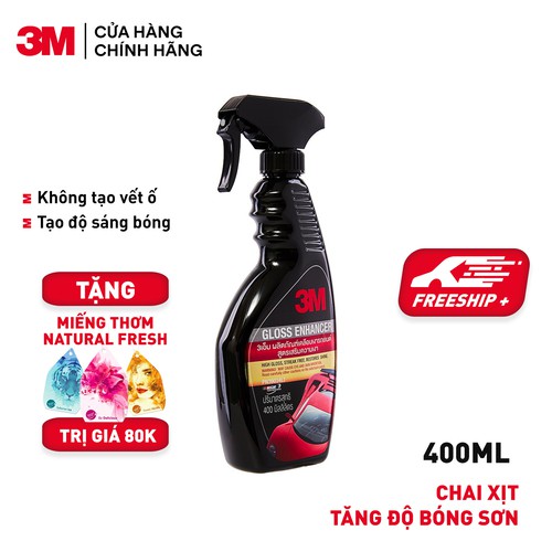 Chai xịt tăng độ bóng sơn 3M Gloss Enhancer 39034 LT 400ml - Tặng miếng thơm - Voucher 20k đơn hàng từ 299k