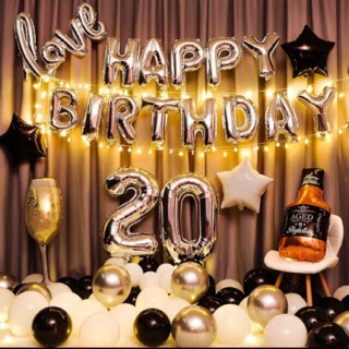 [Tặng Bơm + Keo dán ] Sét Bóng Sinh Nhật Người Lớn