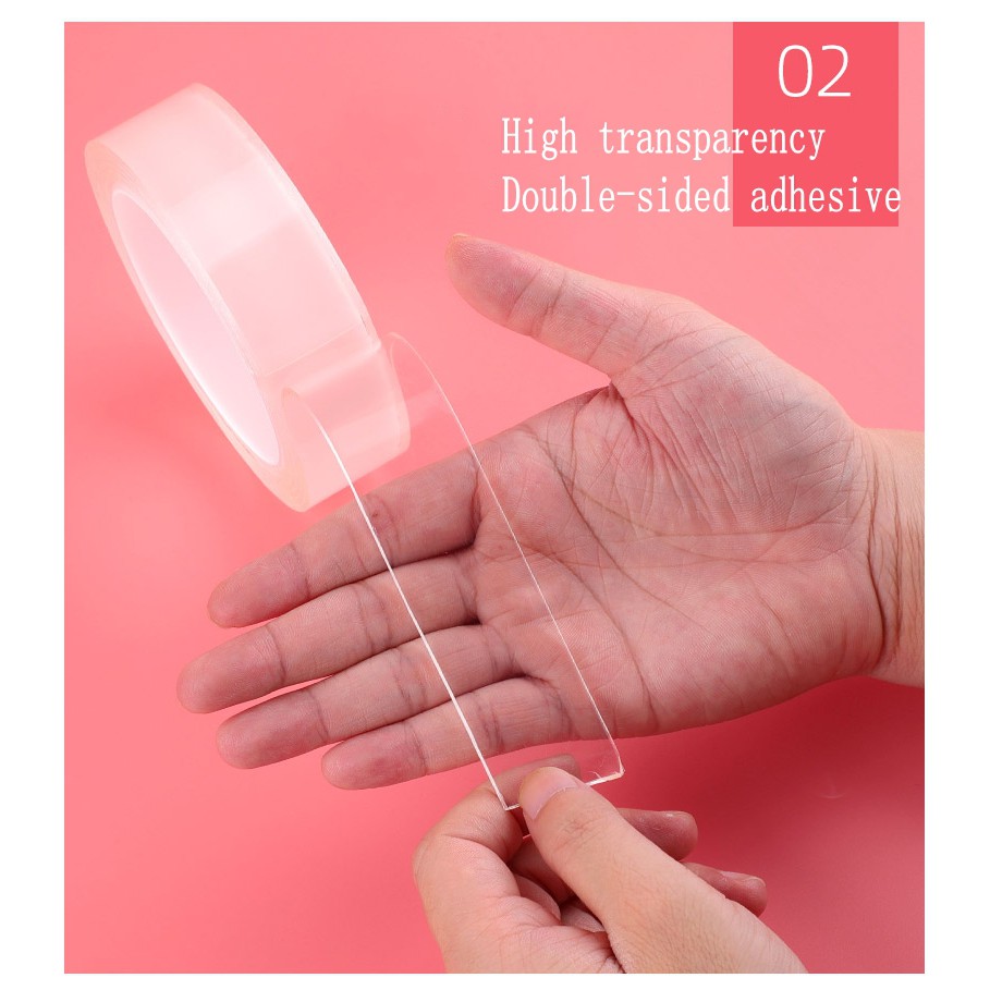Reusable Magic Nano Tape Double Sided Traceless Adhesive Clear Tape Removable KK