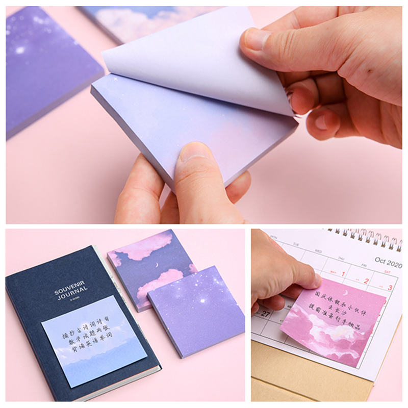 Set 80 Giấy Ghi Chú Mini Họa Tiết Phong Cảnh Xinh Xắn