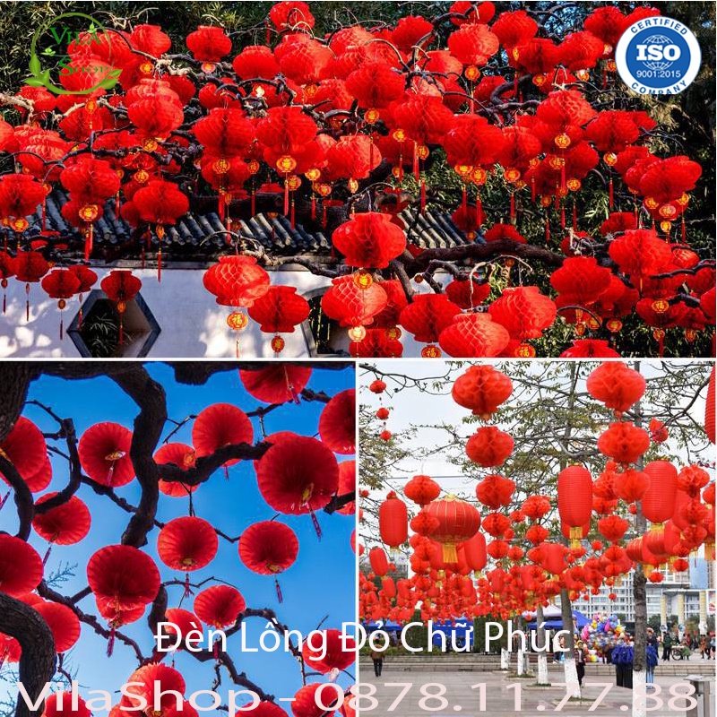 Đèn Lồng Đỏ, Lồng Đèn Chữ Phúc Chất Liệu Ninong Chịu Nắng Mưa Trang Trí Nhà Cửa Đường Phố Lễ Hội