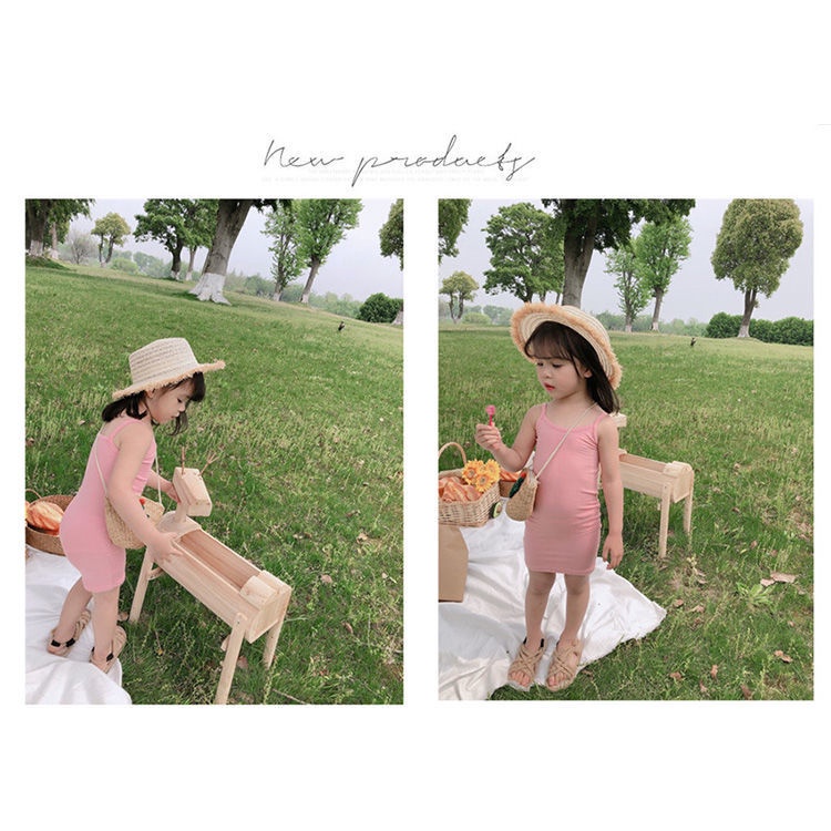 Đồ ngủ hai dây mỏng phong cách mùa thu xinh xắn cho bé gái