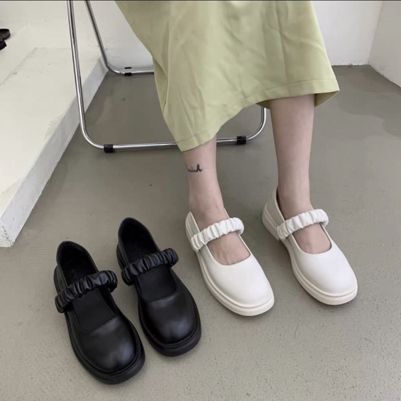Giày búp bê nữ quai ngang nhún,lolita nữ Vitage phong cách Hàn Quốc