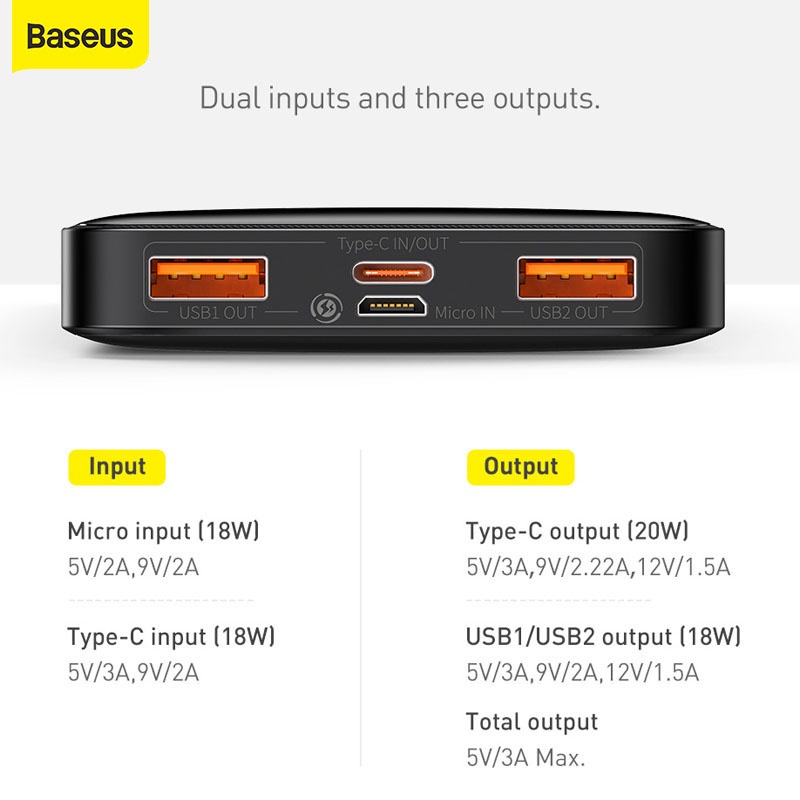 Pin sạc dự phòng Baseus 30000mah 20w thích hợp cho IOS Xiaomi