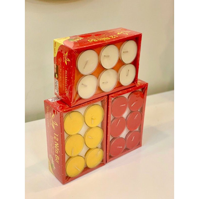 Cháy 7 tiếng - hộp 12 cốc nến bơ nhựa thân thiện môi trường