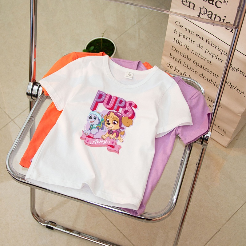 Áo Thun Tay Ngắn Cổ Thuyền Chất Liệu 100% Cotton In Hình Paw Patrol 8 Màu AA016