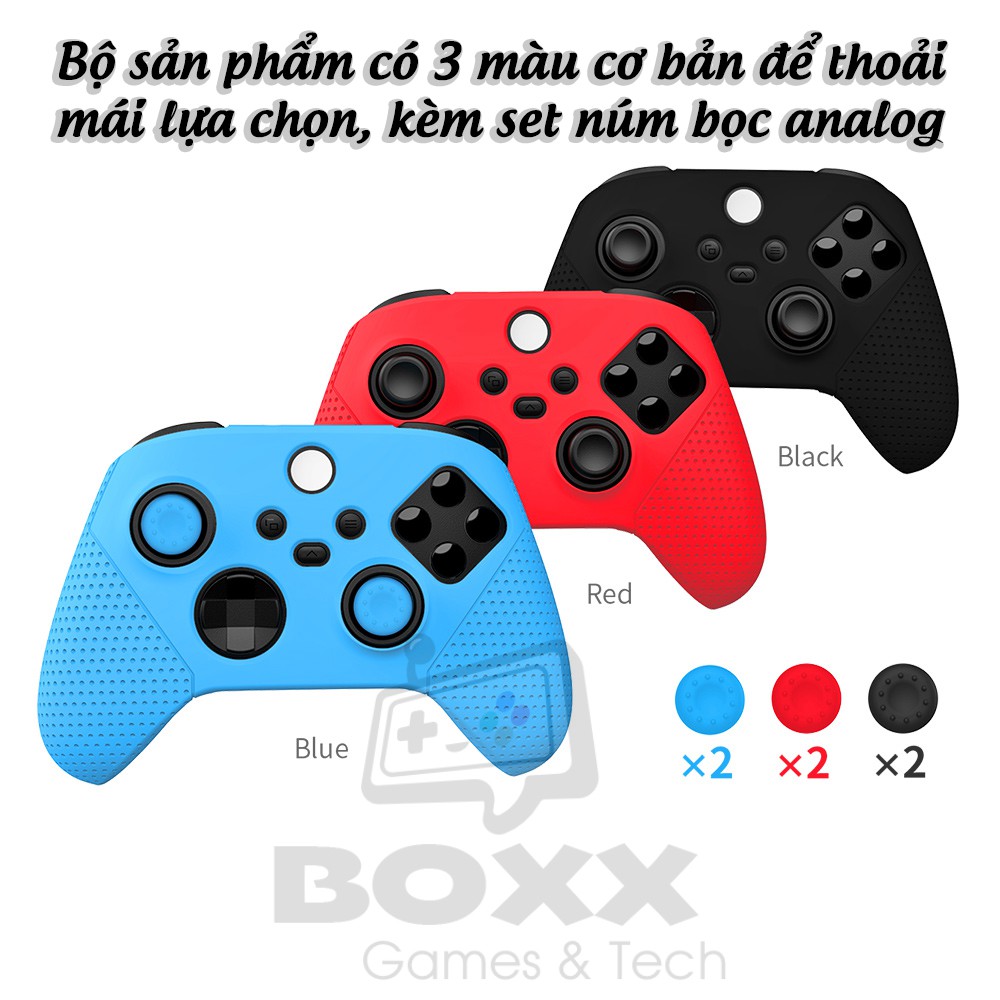 Bọc tay cầm xbox series x, ốp silicone tay cầm xbox series x chính hãng Dobe - Tặng kèm bọc núm analog