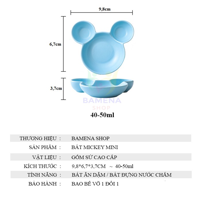 Bát ăn dặm mini hình mickey 40ml dành cho bé tập ăn kiểu Nhật BS12