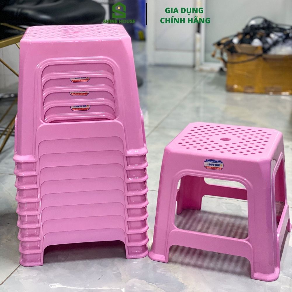 Ghế Nhựa Lùn Mặt Lưới Trà Chanh Duy Tân Đế Cao Su Chống Trượt Kích Thước 29.5 x 29.5 x 25.6 cm
