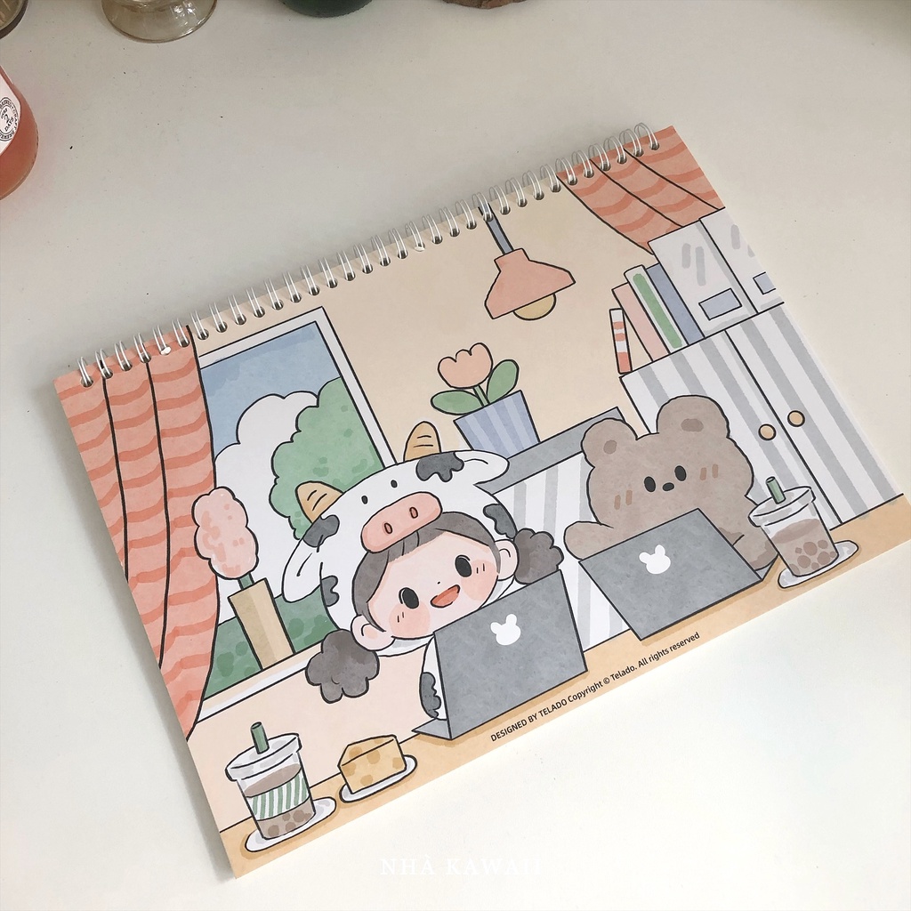 Sổ chiết sticker, washi tape đáng yêu Telado Abu release paper - 80 trang