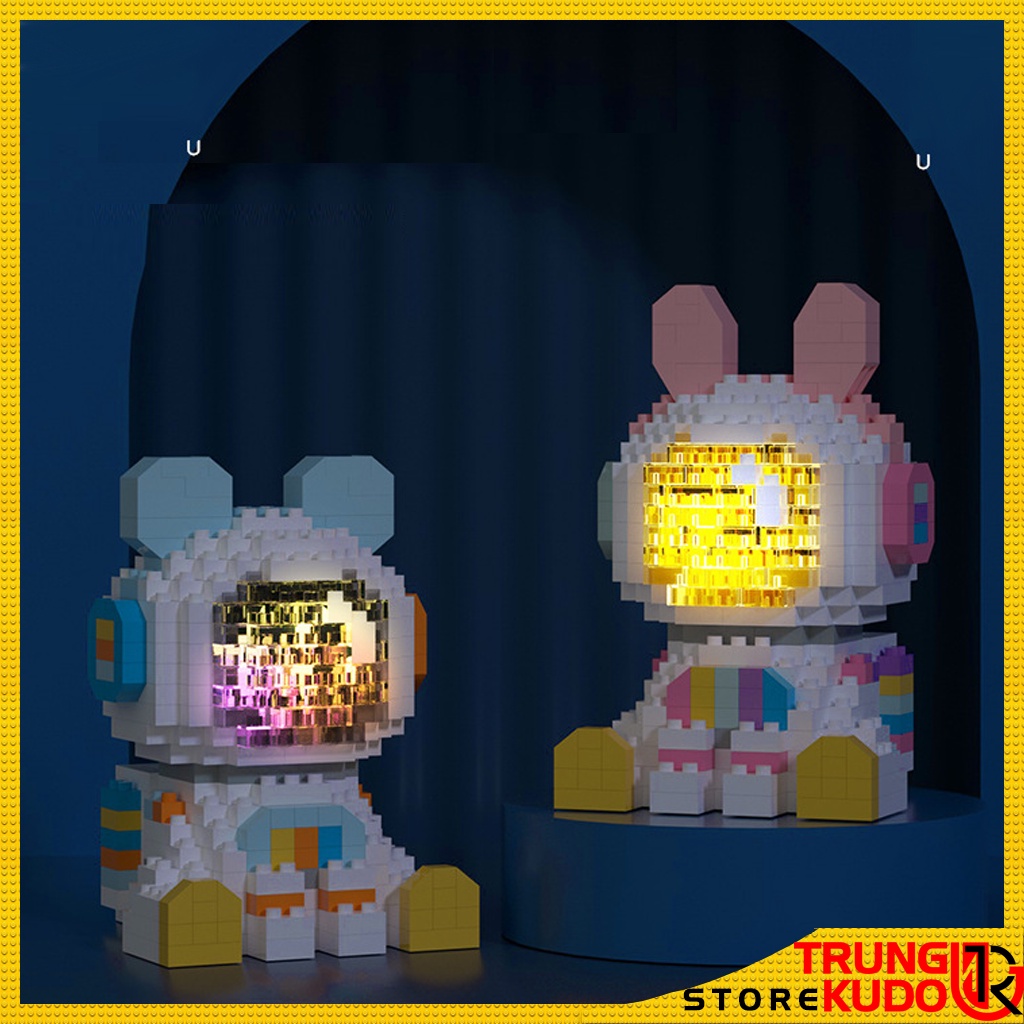 Mô hình Phi hành gia có đèn phát sáng dạng Đồ chơi xếp hình làm quà tặng, đồ decor