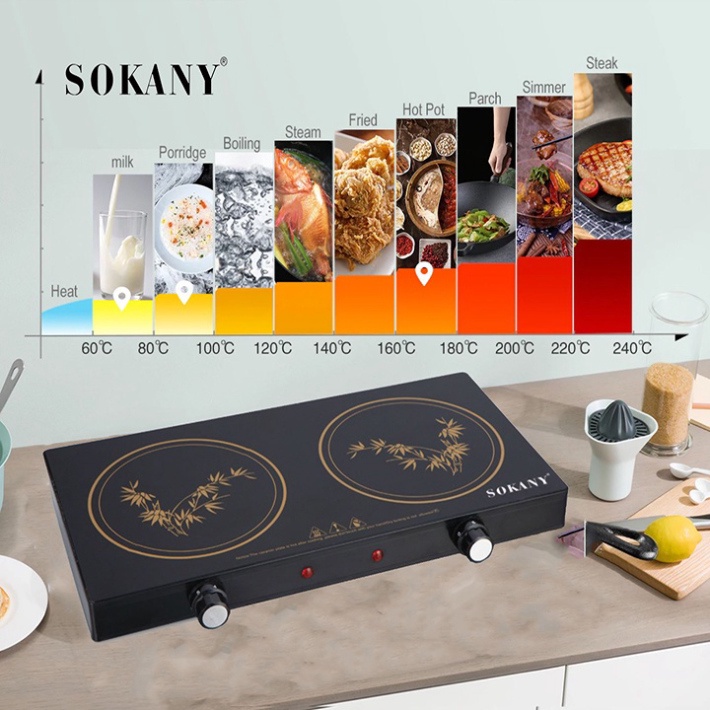 Bếp Hồng Ngoại Cơ SOKANY Tiết Kiệm Điện 1200W Không Kén Nồi