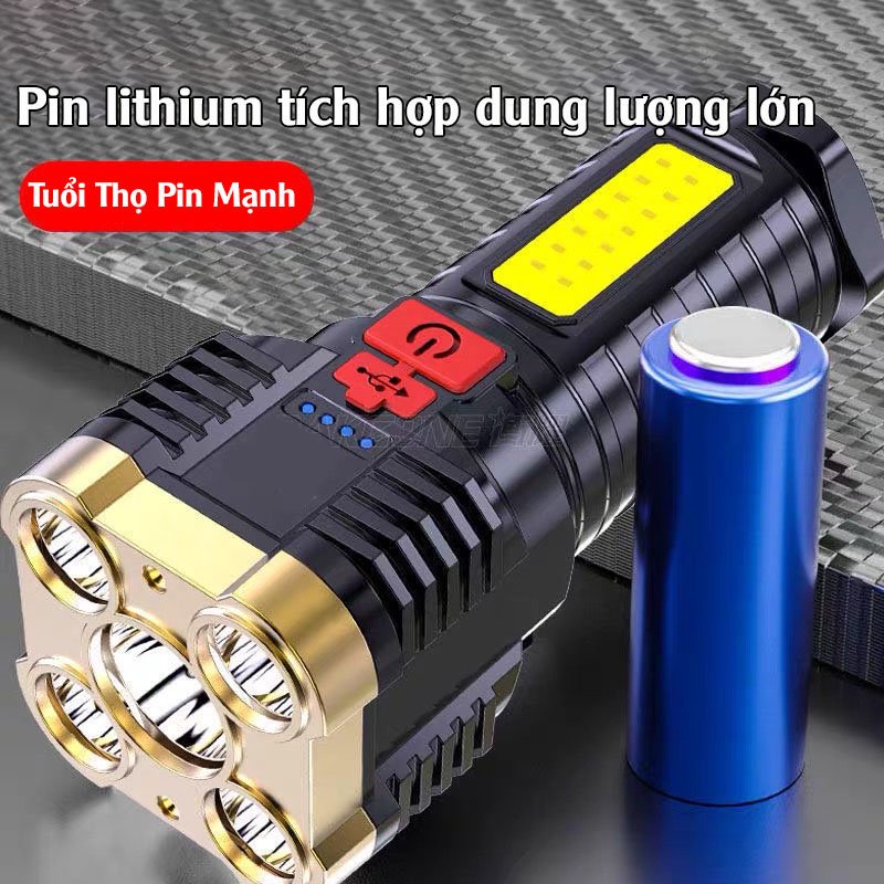 Đèn Pin Đèn Pin Cầm Tay Siêu Sáng 4 Chế Độ Chống Thấm Nước Đèn Led Chiko