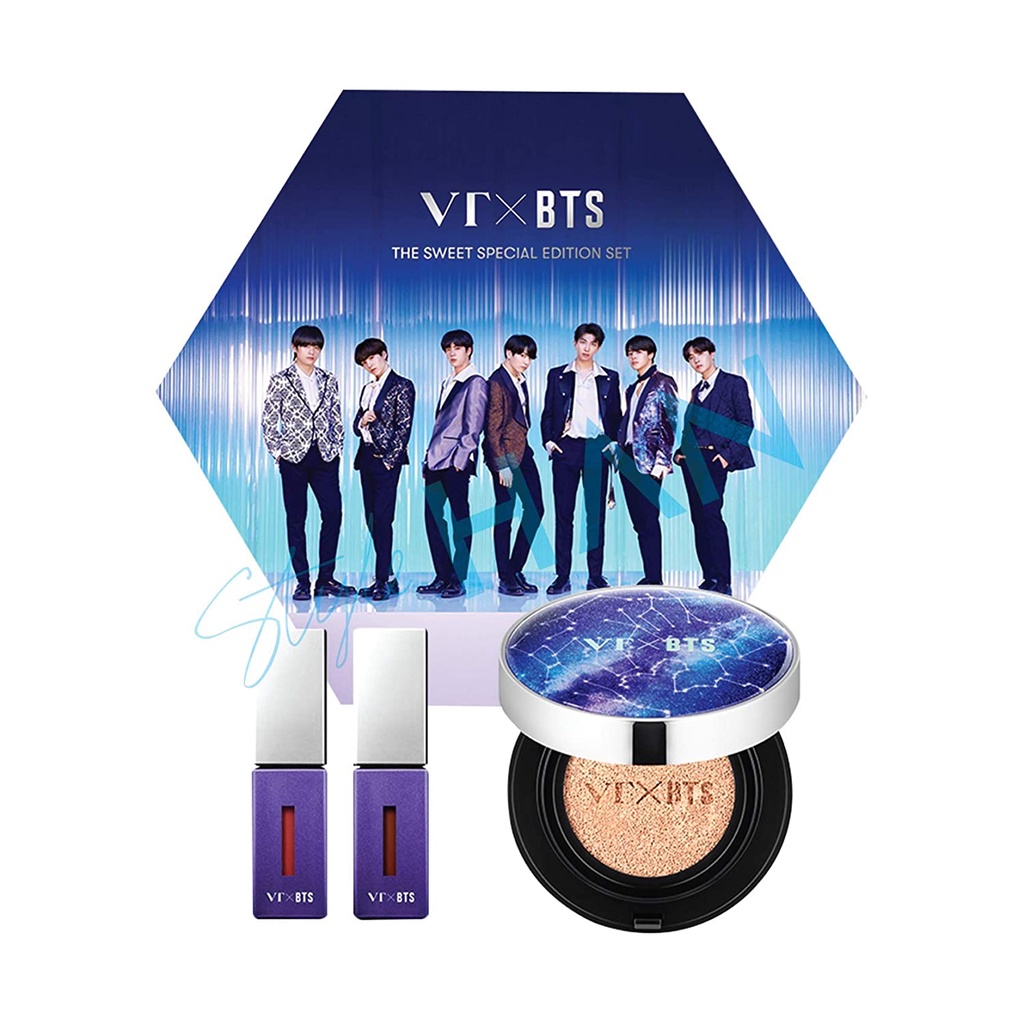 Set Son Kem &amp; Phấn Nước Vt X Bts The Sweet Special Edition Set