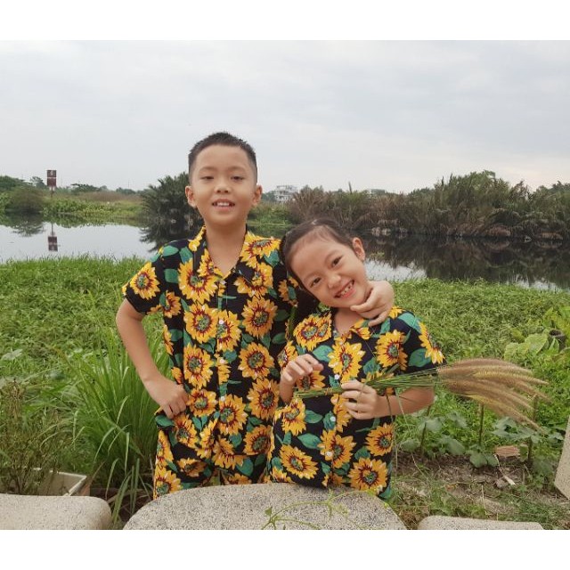 (chất kate thái 1 - kho HCM) hoa hướng dương đi biển, team - bộ hoa quả, trái cây big size- chuyên sỉ lẻ - nhuhuyen shop