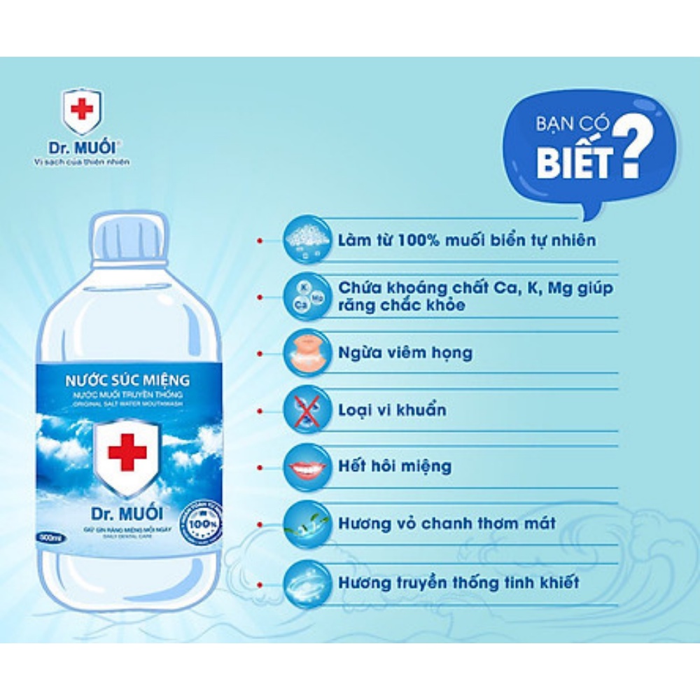 Nước Súc Miệng Truyền Thống Dr. Muối 1000ml