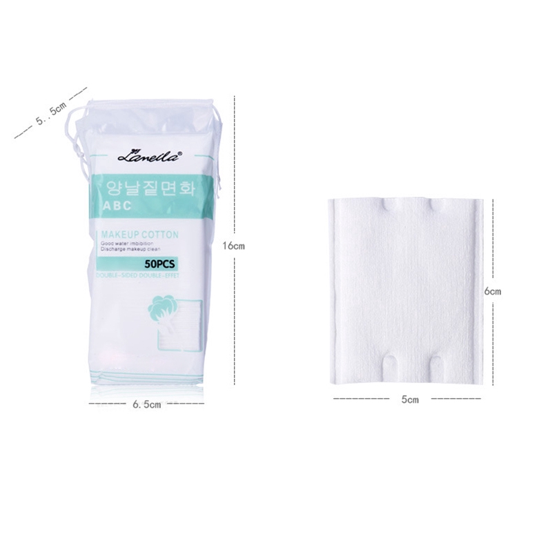 Gói 50 miếng bông tẩy trangbằng cotton làm sạch sâu chăm sóc da tẩy trang