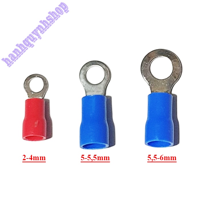 Đầu cốt dây điện tròn cos bọc nhựa cách điện 2-6mm loại đẹp (Gói 10 cái)