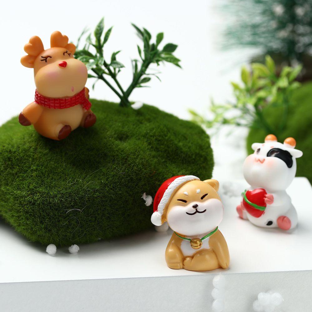 CONOPERY Mô Hình Chó Mèo Mini Trang Trí Giáng Sinh