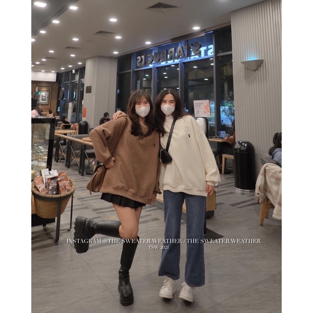(Ảnh thật) Áo nỉ bông thêu ngựa tag 3158 oversize the.sweaterweather TSW | BigBuy360 - bigbuy360.vn